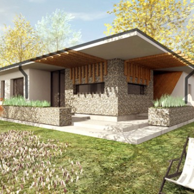 AsiCarhitectura Locuinta parter - spatiile interioare sunt in legatura directa cu gradina - Proiecte de case