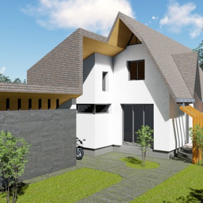 AsiCarhitectura Casa si garajul vazute din lateral - Proiecte de case, proiecte de locuinte unifamiliale AsiCarhitectura