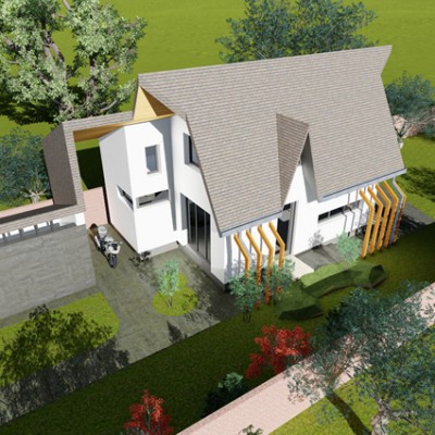 AsiCarhitectura Locuinta P+M - 3 camere si curtea - Proiecte de case proiecte de locuinte unifamiliale