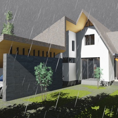 AsiCarhitectura Locuinta P+M - 3 camere - vazuta pe timp de ploaie - Proiecte de case