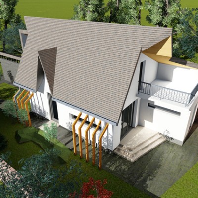 AsiCarhitectura Casa, curtea si natura inconjuratoare - Proiecte de case, proiecte de locuinte unifamiliale AsiCarhitectura