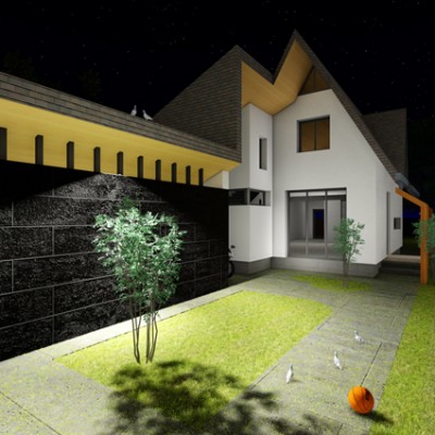 AsiCarhitectura Locuinta P+M - 3 camere - vazuta noaptea - Proiecte de case proiecte de locuinte