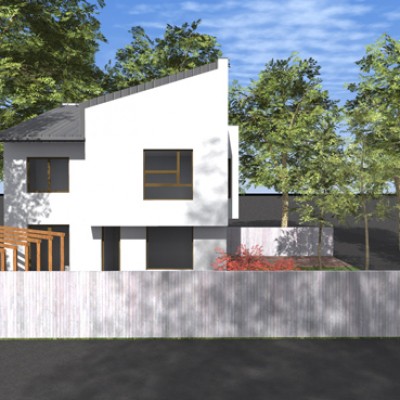 AsiCarhitectura Casa robusta P+E+M - Sector 3 - fatada alba si gard - Proiecte de case