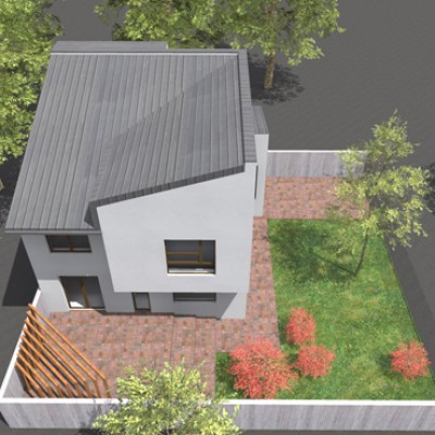 AsiCarhitectura Casa robusta P+E+M - Sector 3 - vazuta de sus - Proiecte de case proiecte