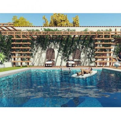 AsiCarhitectura Amenajare pergole din lemn in gradina existenta - zona piscinei - Proiecte de case proiecte