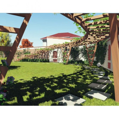 AsiCarhitectura Amenajare pergole din lemn in gradina existenta - detalii - Proiecte de case proiecte de
