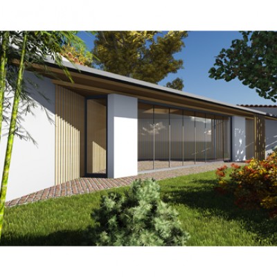 AsiCarhitectura Foisor - Living in coltul gradinii - vazut din lateral - stanga - Proiecte de