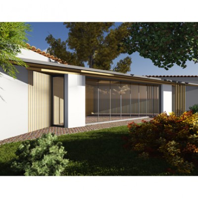AsiCarhitectura Foisor - Living in coltul gradinii - luminat cu ajutorul vitrajelor - Proiecte de case