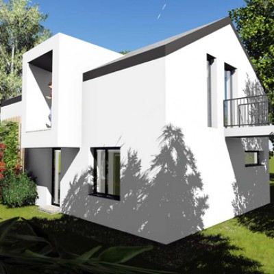 AsiCarhitectura Locuinta "D" P+E si curte - Berceni - locuinta compacta - Proiecte de case proiecte