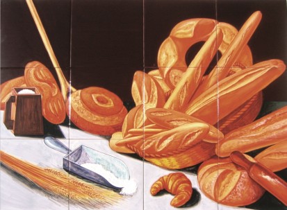 Decor specialitati paine Faianta pictata pentru bucatarie