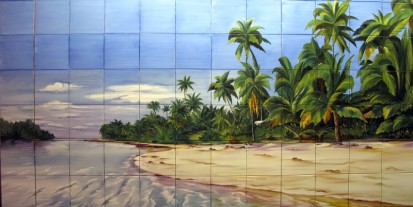 Plaja de vis Faianta pictata pentru piscine