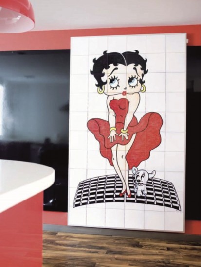 Betty Boop Faianta pictata pentru restaurante si cafenele 