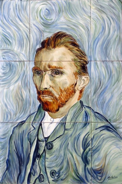 Autoportret Van Gogh Faianta pictata pentru living