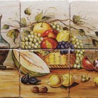 Decor plita rustic cu fructe - Faianta pictata manual pentru amenajarea bucatariilor - ARTELUX