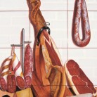 Decor gourmet spaniol cu jamon si branzeturi - Faianta pictata manual pentru amenajarea bucatariilor - ARTELUX