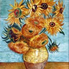 Vaza cu floarea-soarelui - Faianta pictata manual pentru amenajarea bucatariilor - ARTELUX