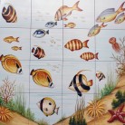 Peisaj subacvatic pesti - Faianta pictata pentru piscine - ARTELUX
