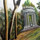 Parc cu lac, toamna - Decoruri artistice din faianta pictata pentru living ARTELUX
