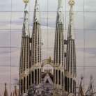 Catedrala Sagrada Familia din Barcelona - Decoruri artistice din faianta pictata pentru living ARTELUX