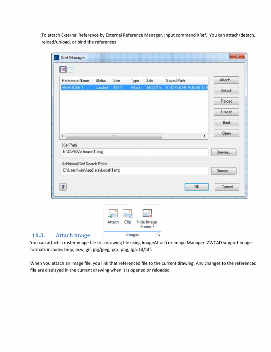 Pagina 40-ZWCAD Quick Reference ZWCAD Standard 2024, Professional 2024 Catalog, brosura Engleza mmand XAttach ...