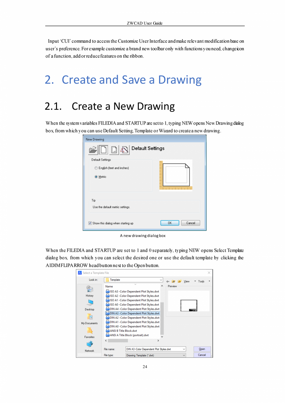Pagina 24-ZWCAD User Guide manual ZWCAD Standard 2024, Professional 2024 Instructiuni montaj, utilizare...