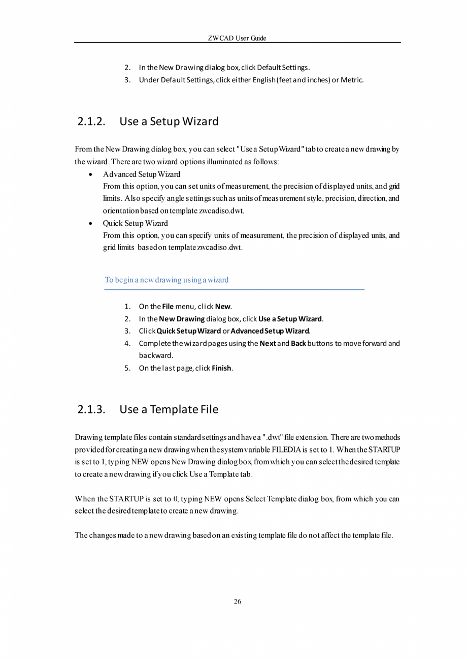 Pagina 26 - ZWCAD User Guide manual ZWCAD Standard 2023, Professional 2023 Instructiuni montaj,...