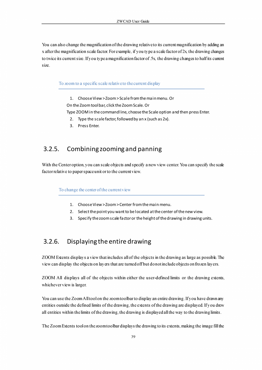 Pagina 39-ZWCAD User Guide manual ZWCAD Standard 2024, Professional 2024 Instructiuni montaj, utilizare...