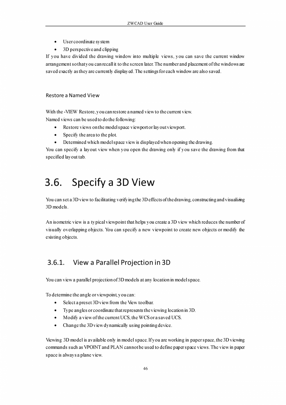 Pagina 46 - ZWCAD User Guide manual ZWCAD Standard 2023, Professional 2023 Instructiuni montaj,...