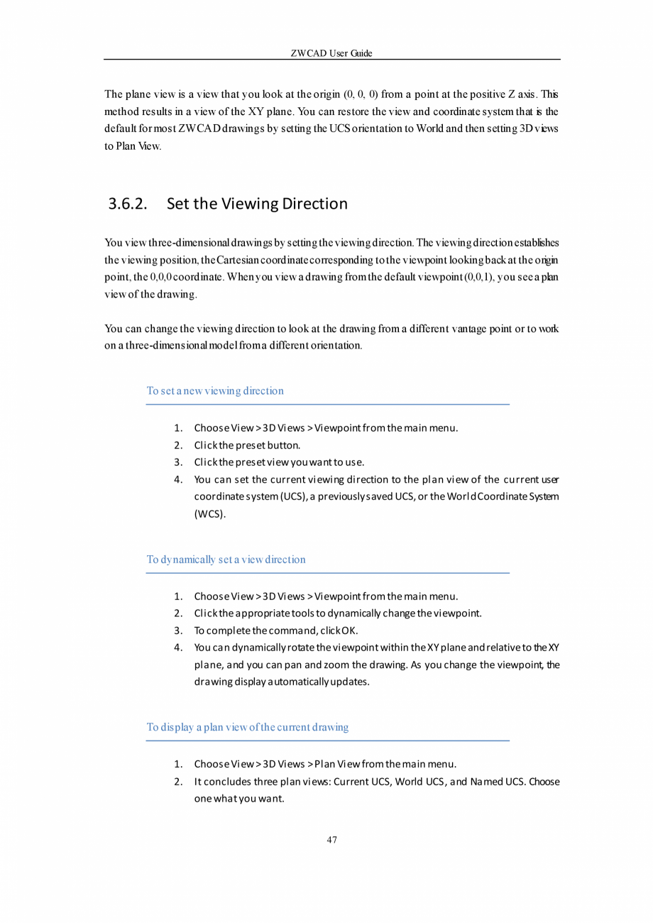 Pagina 47 - ZWCAD User Guide manual ZWCAD Standard 2023, Professional 2023 Instructiuni montaj,...