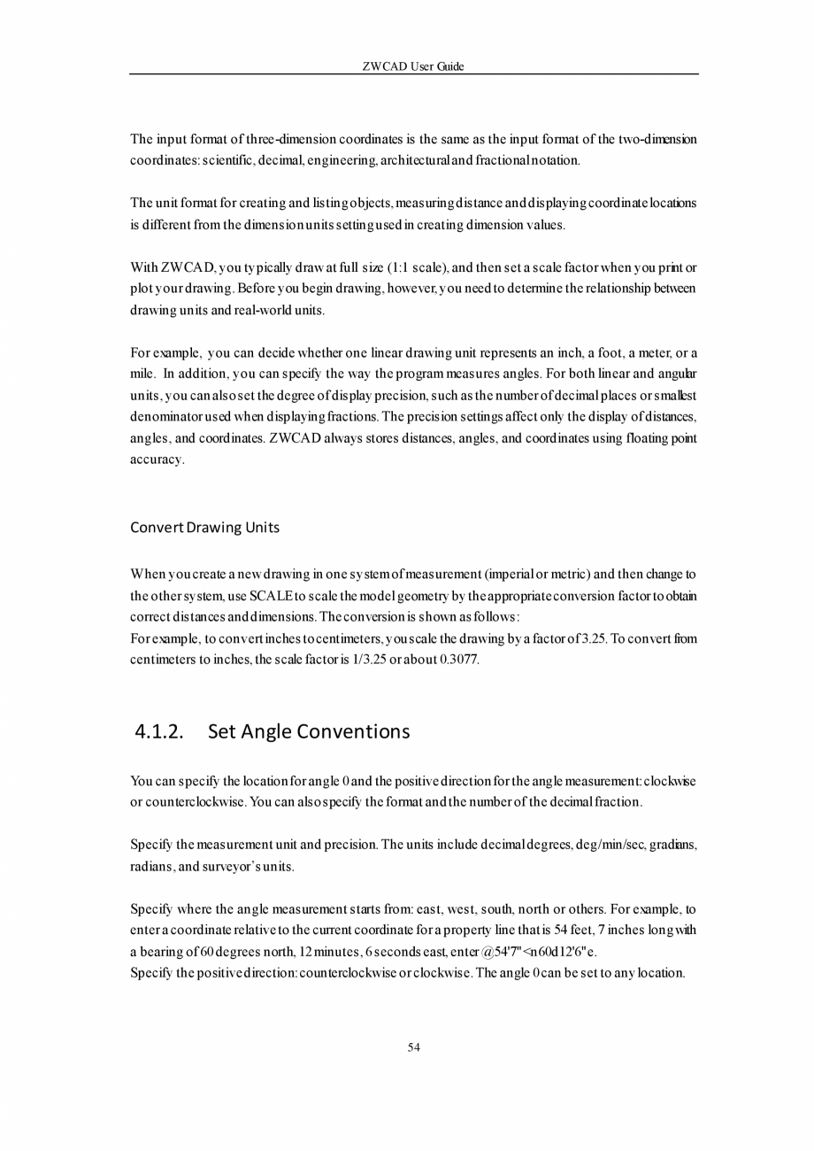 Pagina 54-ZWCAD User Guide manual ZWCAD Standard 2024, Professional 2024 Instructiuni montaj, utilizare...