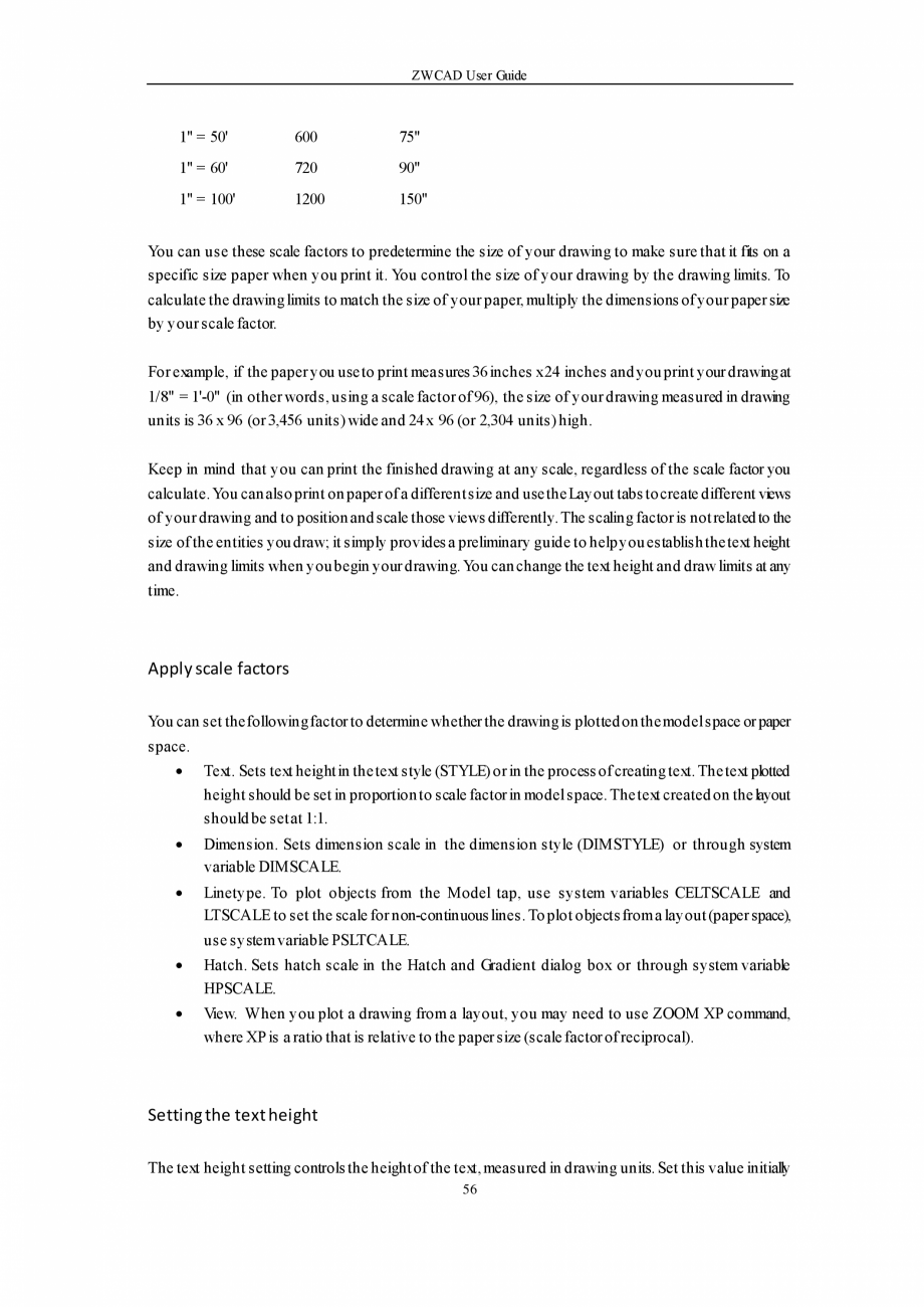 Pagina 56-ZWCAD User Guide manual ZWCAD Standard 2024, Professional 2024 Instructiuni montaj, utilizare...