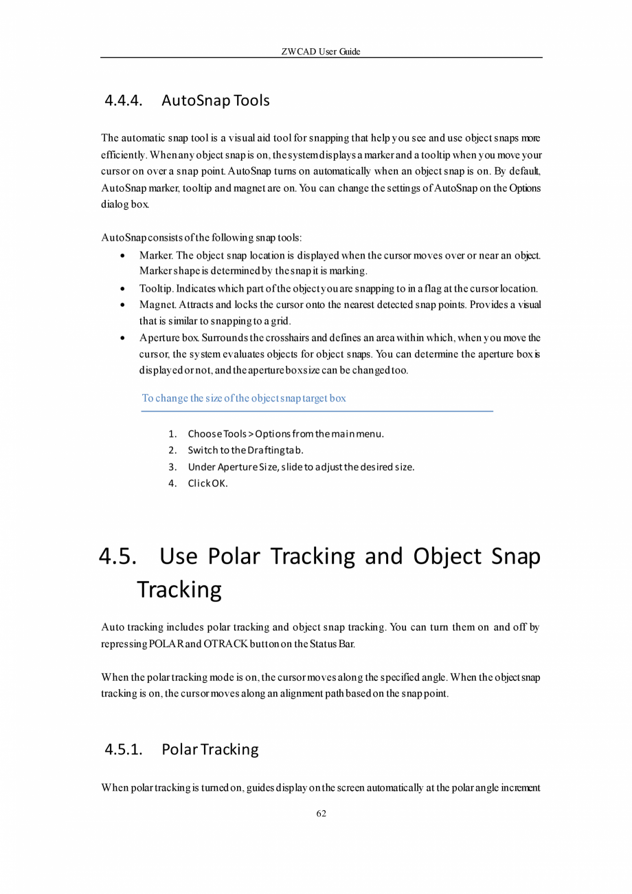 Pagina 62-ZWCAD User Guide manual ZWCAD Standard 2024, Professional 2024 Instructiuni montaj, utilizare...