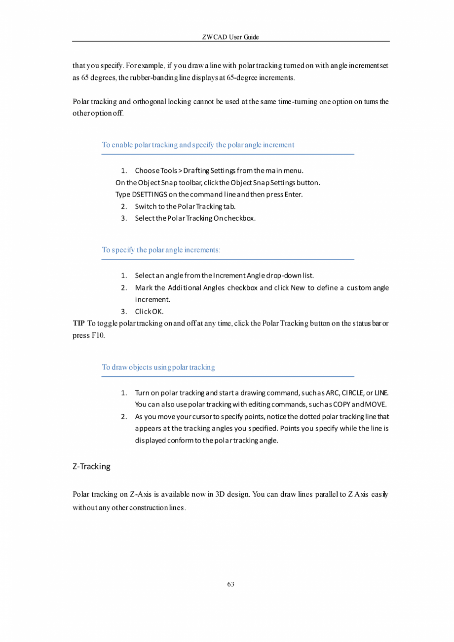 Pagina 63-ZWCAD User Guide manual ZWCAD Standard 2024, Professional 2024 Instructiuni montaj, utilizare...