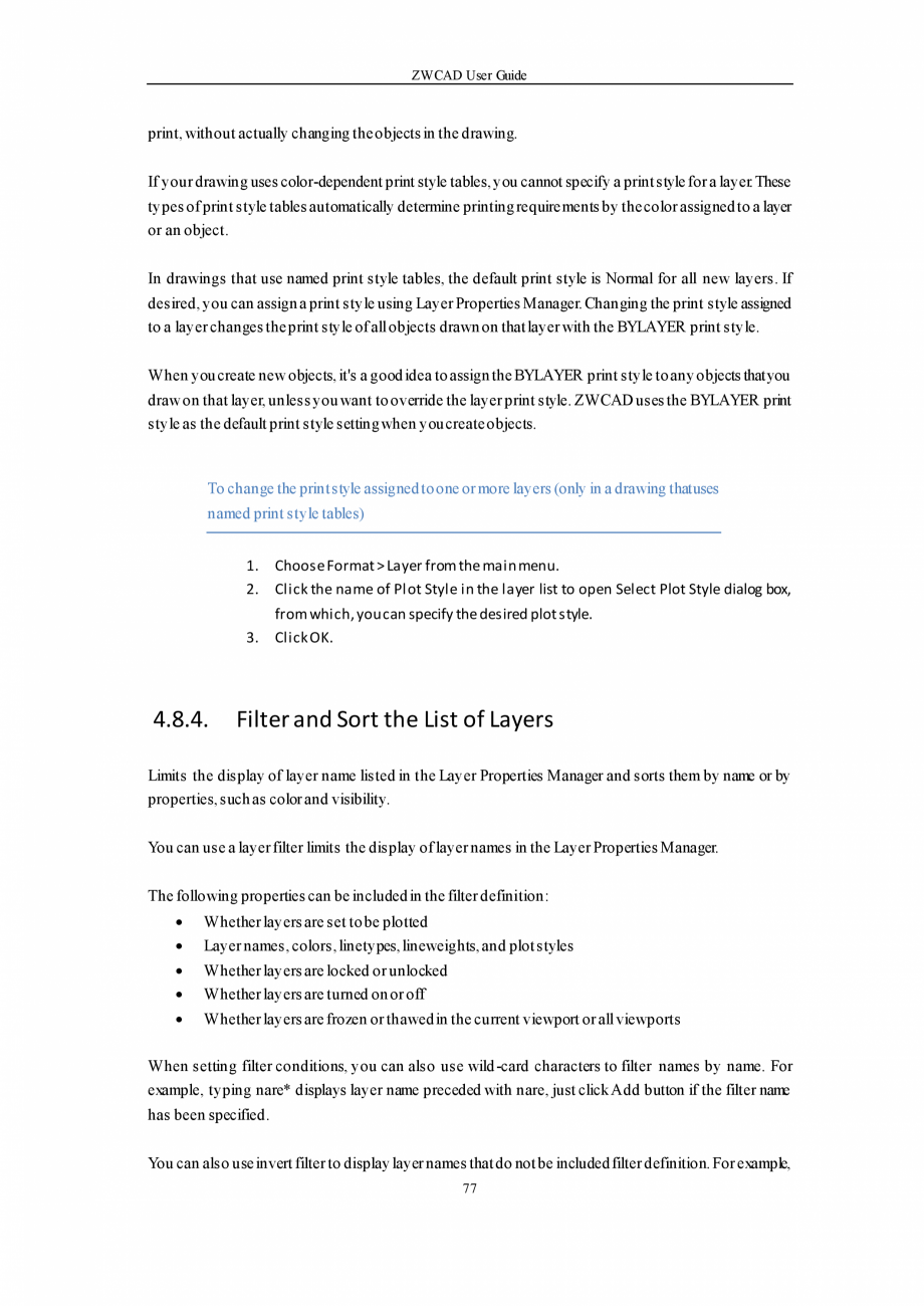 Pagina 77 - ZWCAD User Guide manual ZWCAD Standard 2023, Professional 2023 Instructiuni montaj,...