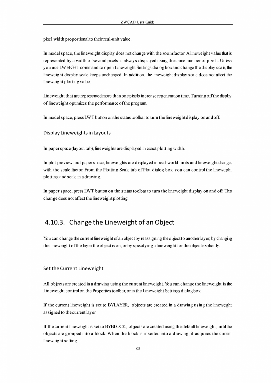 Pagina 83-ZWCAD User Guide manual ZWCAD Standard 2024, Professional 2024 Instructiuni montaj, utilizare...