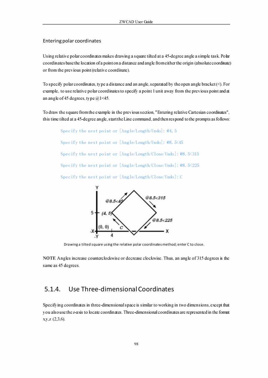 Pagina 98-ZWCAD User Guide manual ZWCAD Standard 2024, Professional 2024 Instructiuni montaj, utilizare...