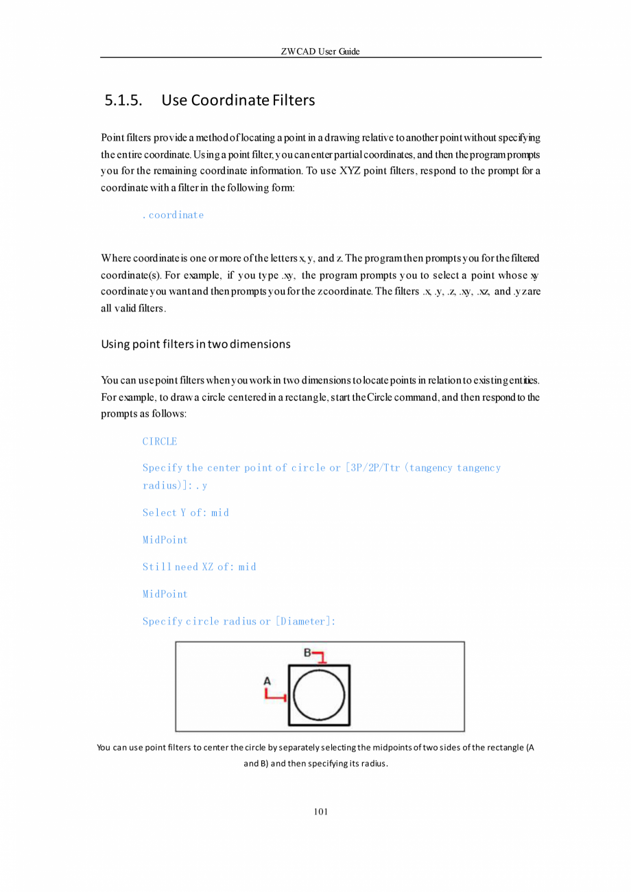 Pagina 101-ZWCAD User Guide manual ZWCAD Standard 2024, Professional 2024 Instructiuni montaj, utilizare...