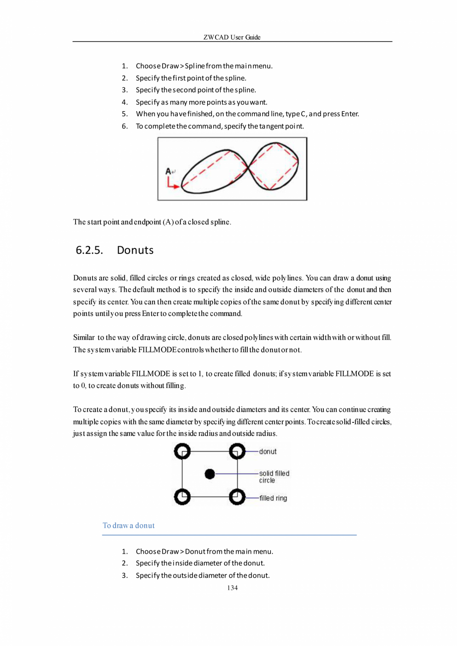 Pagina 134 - ZWCAD User Guide manual ZWCAD Standard 2024, Professional 2024 Instructiuni montaj,...