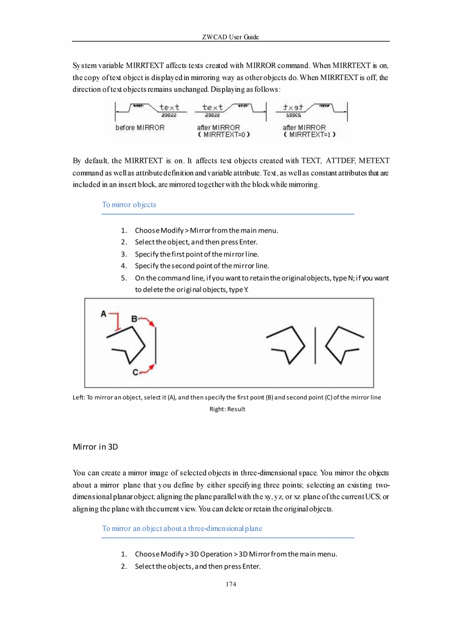 Pagina 174-ZWCAD User Guide manual ZWCAD Standard 2024, Professional 2024 Instructiuni montaj, utilizare...