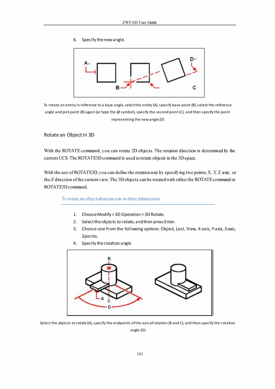 Pagina 183-ZWCAD User Guide manual ZWCAD Standard 2024, Professional 2024 Instructiuni montaj, utilizare...