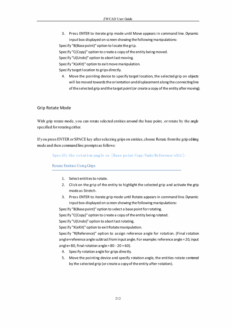 Pagina 212-ZWCAD User Guide manual ZWCAD Standard 2024, Professional 2024 Instructiuni montaj, utilizare...