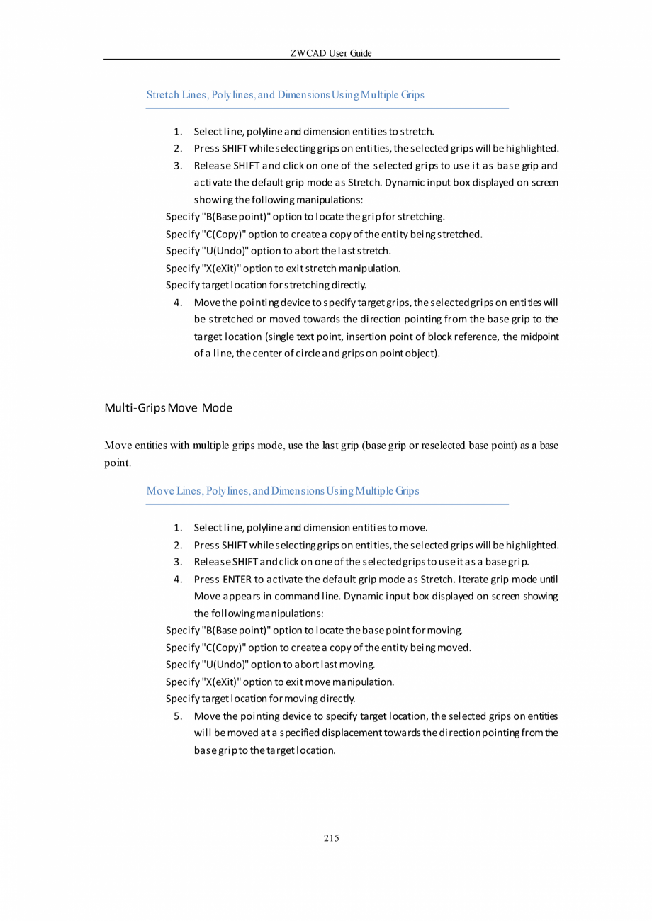 Pagina 215-ZWCAD User Guide manual ZWCAD Standard 2024, Professional 2024 Instructiuni montaj, utilizare...