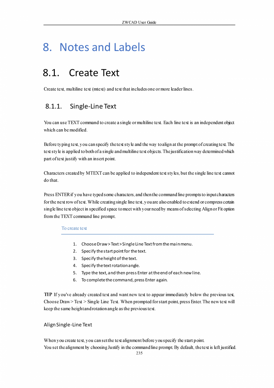 Pagina 235-ZWCAD User Guide manual ZWCAD Standard 2024, Professional 2024 Instructiuni montaj, utilizare...