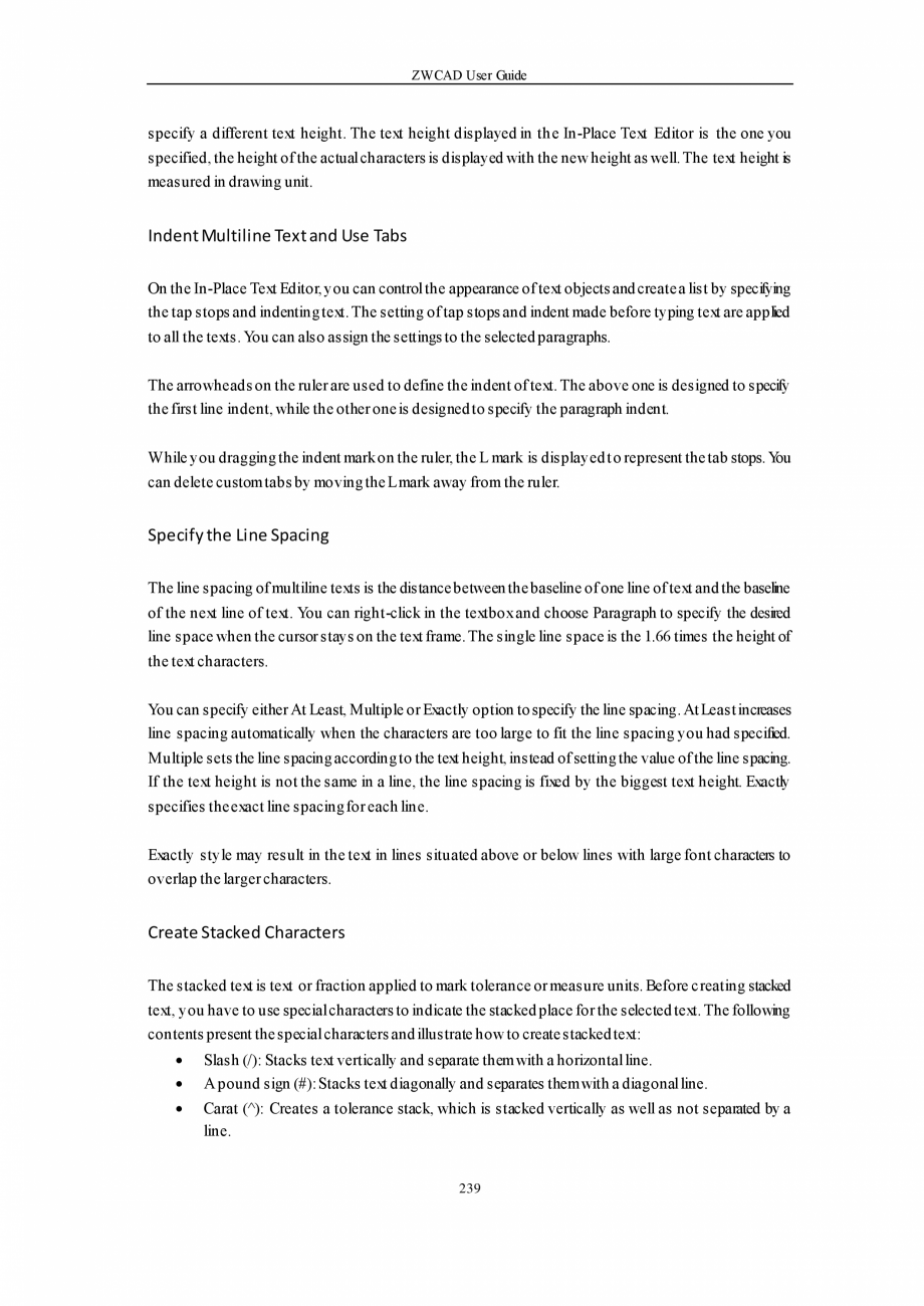 Pagina 239-ZWCAD User Guide manual ZWCAD Standard 2024, Professional 2024 Instructiuni montaj, utilizare...