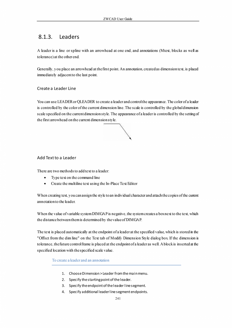 Pagina 241-ZWCAD User Guide manual ZWCAD Standard 2024, Professional 2024 Instructiuni montaj, utilizare...
