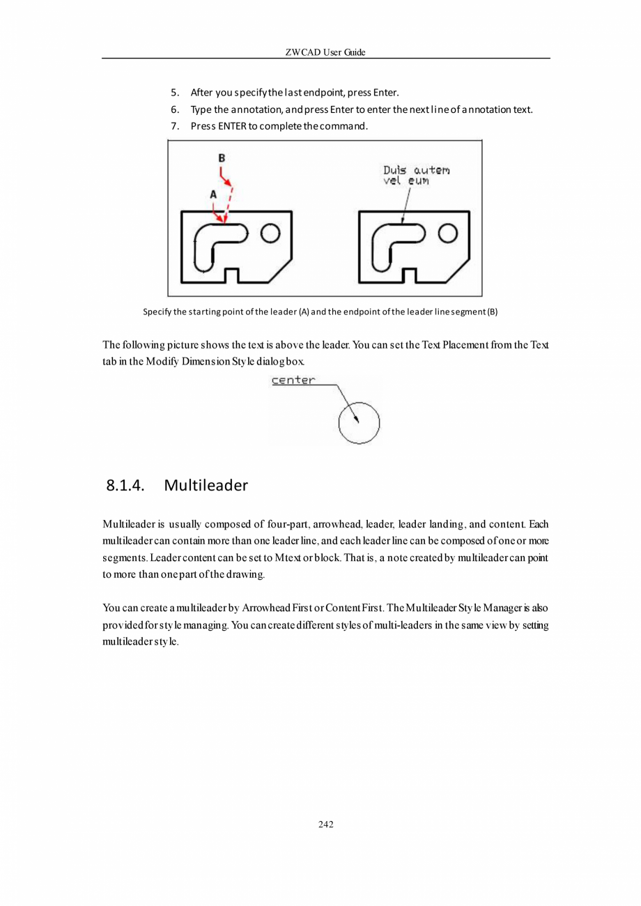 Pagina 242-ZWCAD User Guide manual ZWCAD Standard 2024, Professional 2024 Instructiuni montaj, utilizare...