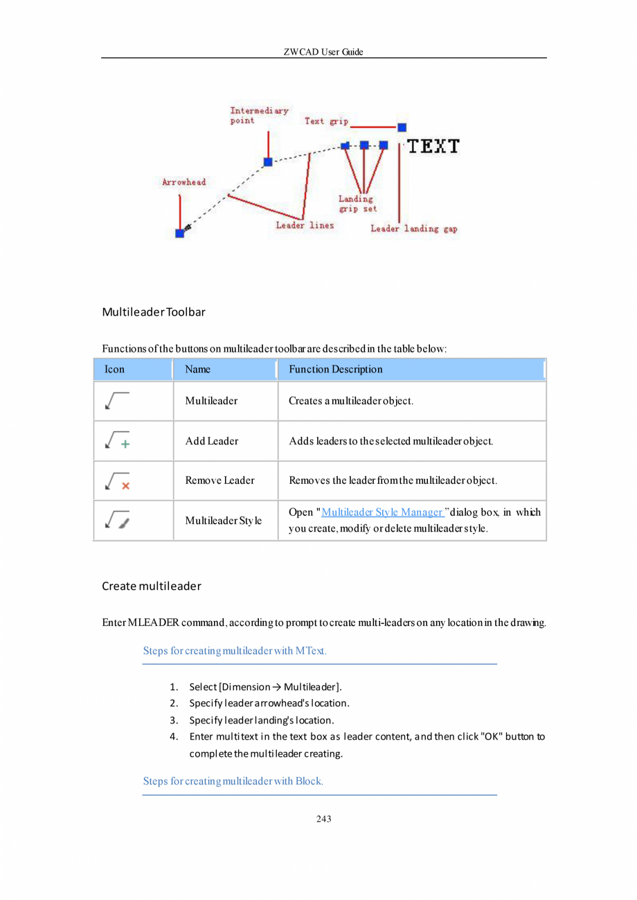 Pagina 243-ZWCAD User Guide manual ZWCAD Standard 2024, Professional 2024 Instructiuni montaj, utilizare...