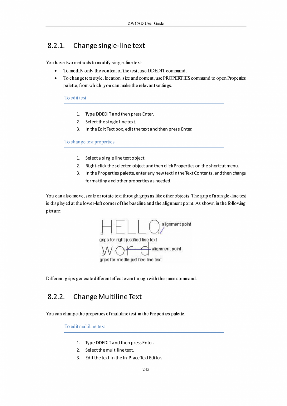 Pagina 245-ZWCAD User Guide manual ZWCAD Standard 2024, Professional 2024 Instructiuni montaj, utilizare...