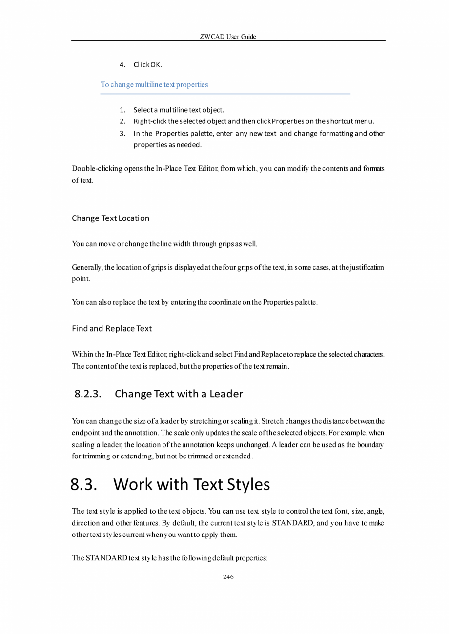 Pagina 246-ZWCAD User Guide manual ZWCAD Standard 2024, Professional 2024 Instructiuni montaj, utilizare...