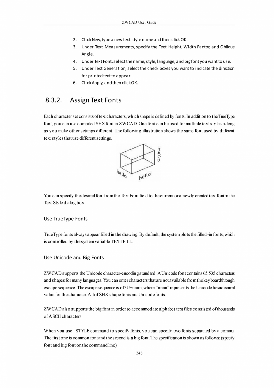 Pagina 248-ZWCAD User Guide manual ZWCAD Standard 2024, Professional 2024 Instructiuni montaj, utilizare...